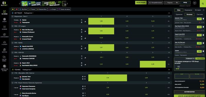 Залози на живо в Елитбет