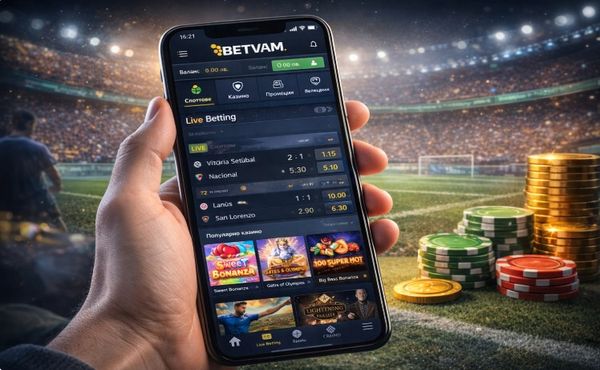 Мобилна версия на Betvam за залагане през телефон и таблет