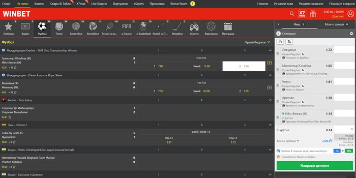 Winbet спортни залози на живо